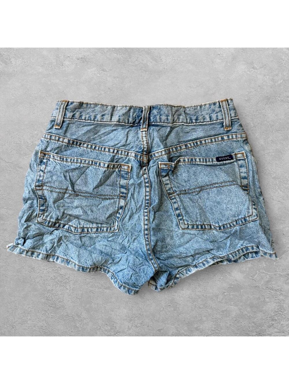 Vintage Guess Jeans High Waisted Acid Wash Denim Shorts - Picture 2 of 5